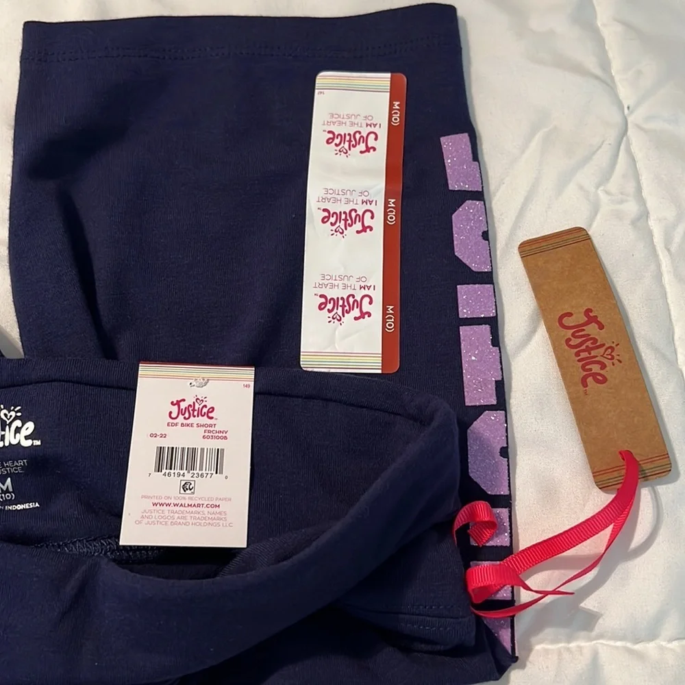 Justice EDF Blue Bike Shorts Girls